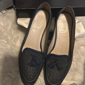 Italian Navy Blue Jcrew tassel leather loafer